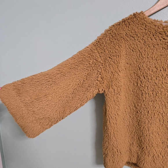 Madewell Mustard Yellow Boatneck Sherpa Superfurry Teddy Pullover Sweater S - Picture 3 of 6